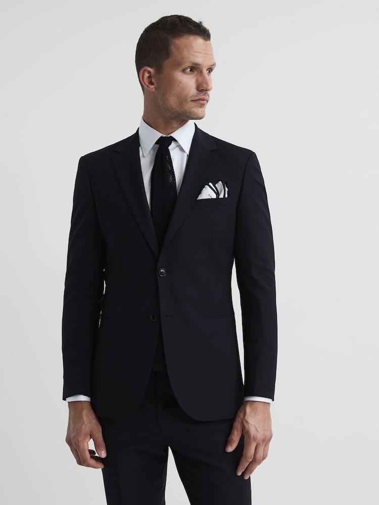 reiss Modern Fit Travel Blazer in Black