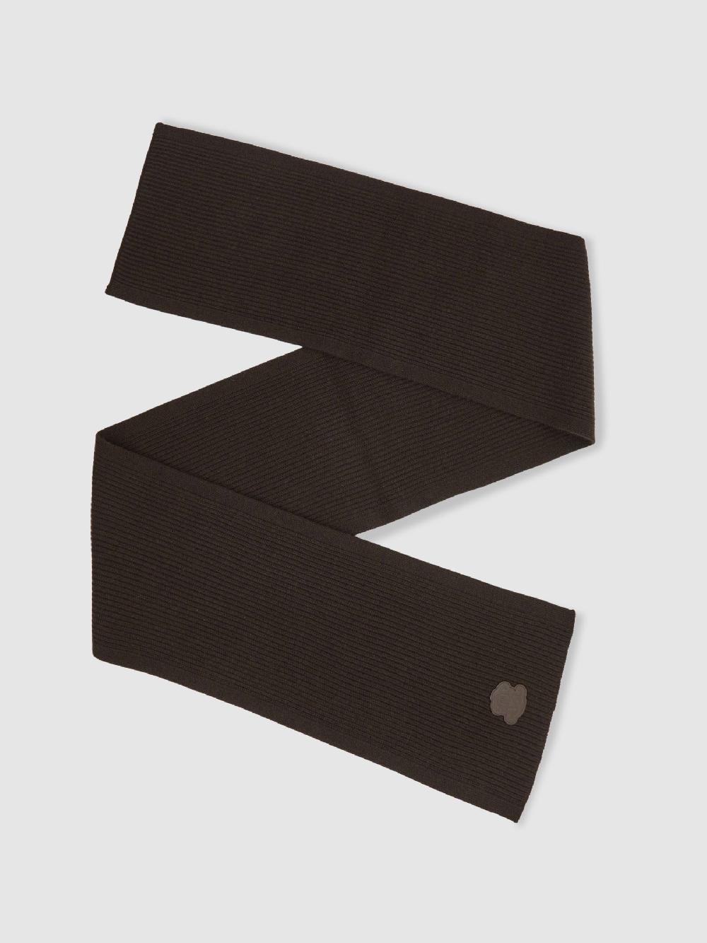 Reiss Monogram Appliqué Wool Scarf In Brown