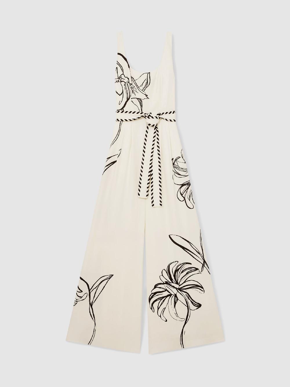 Reiss Reiss | NYBG Floral-Print Jumpsuit In Ivory/Black
