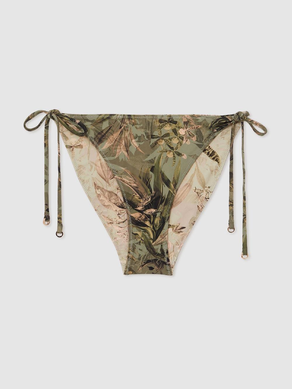 Reiss Reiss | NYBG Floral Tie Bikini Bottoms In Khaki