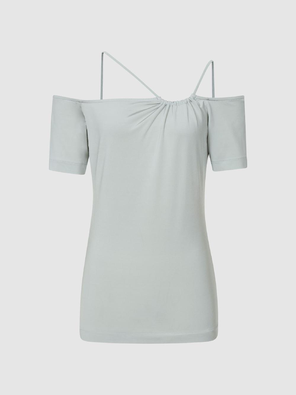 Reiss Off-Shoulder Strap Top In Mint