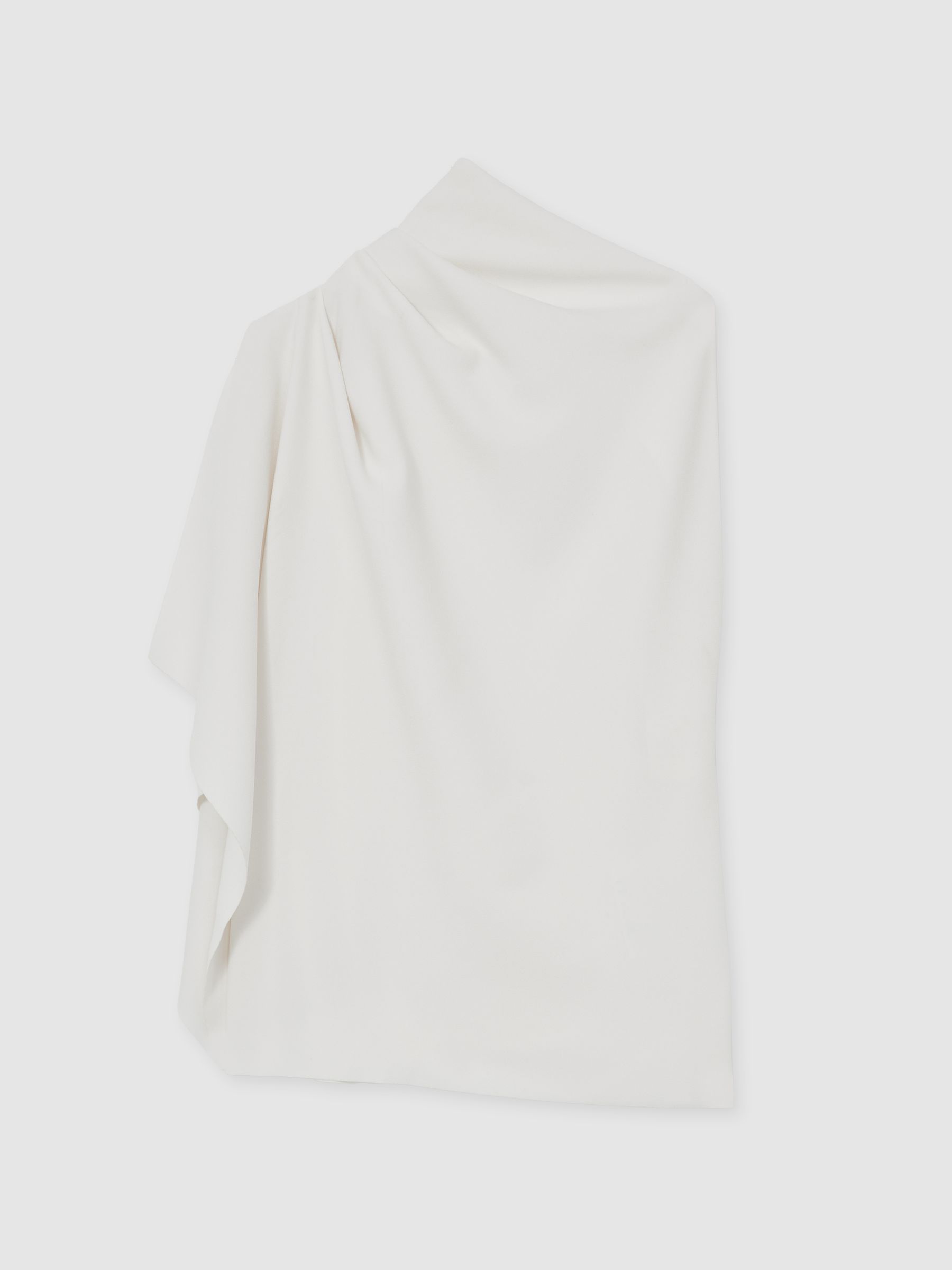 Reiss One-Shoulder Draped Top In Ivory