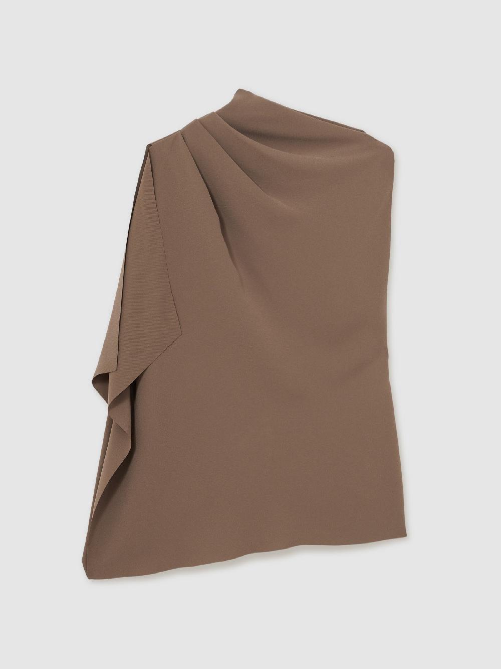 Reiss One-Shoulder Draped Top In Mink