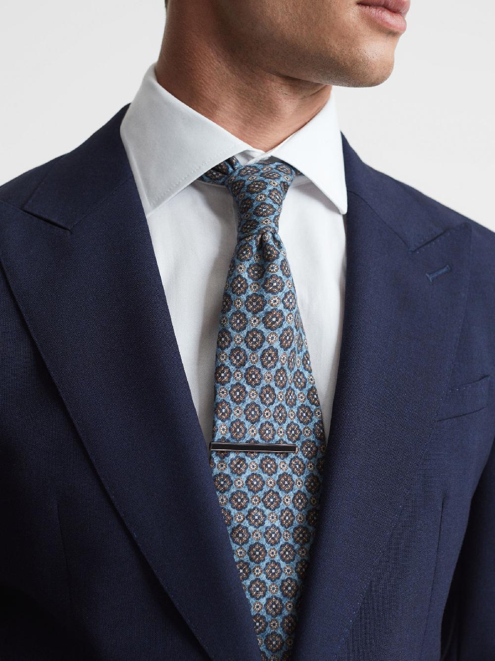 Reiss Onyx Tie Bar In Gunmetal/Onyx