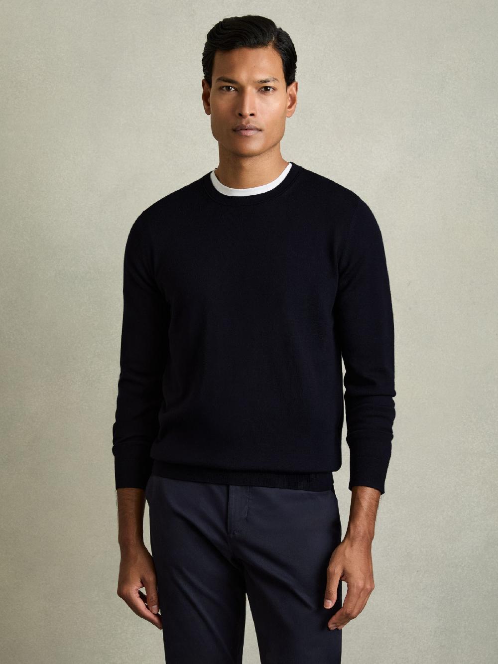 Reiss Pack Of Two Merino Wool Jumpers In Navy
