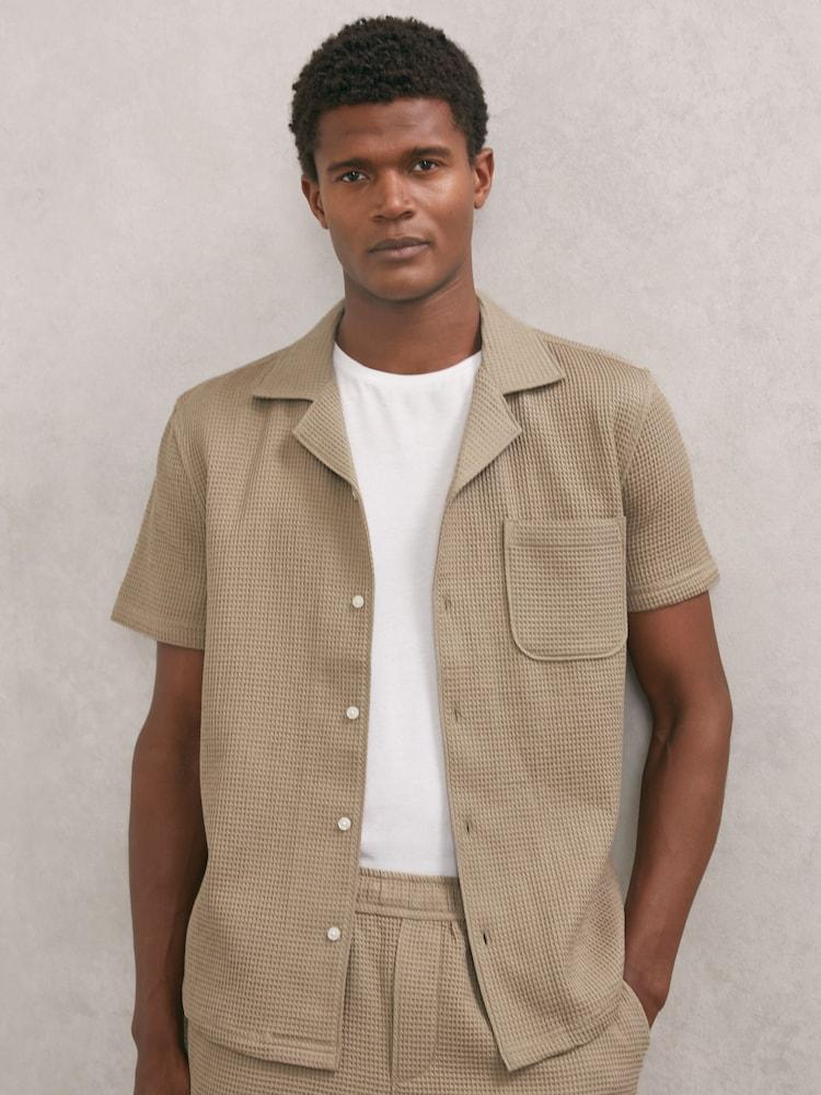 reiss Paige Agoura Shirt in Light Brown