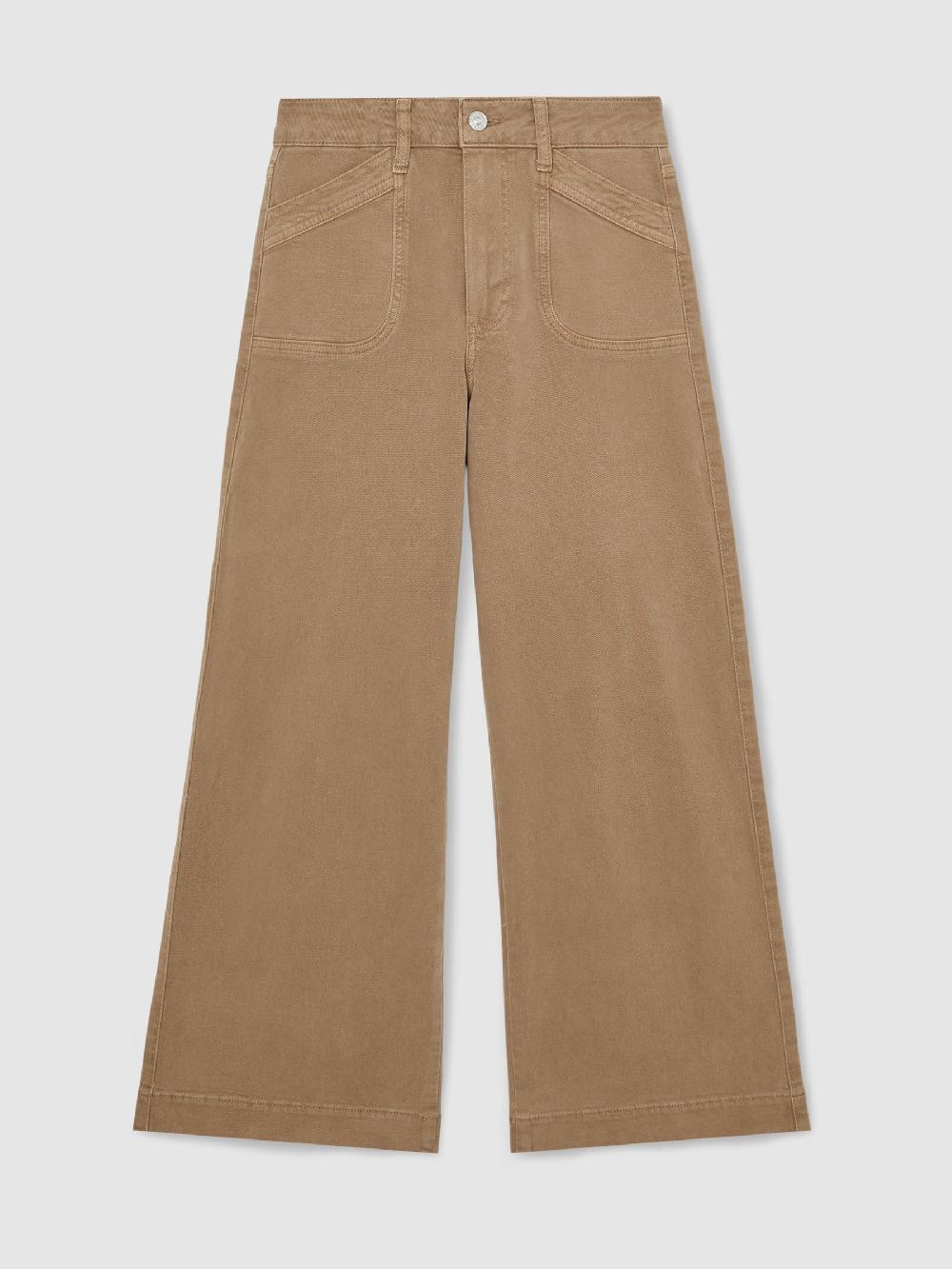 Reiss Paige Anessa Curved Jeans In Light Brown