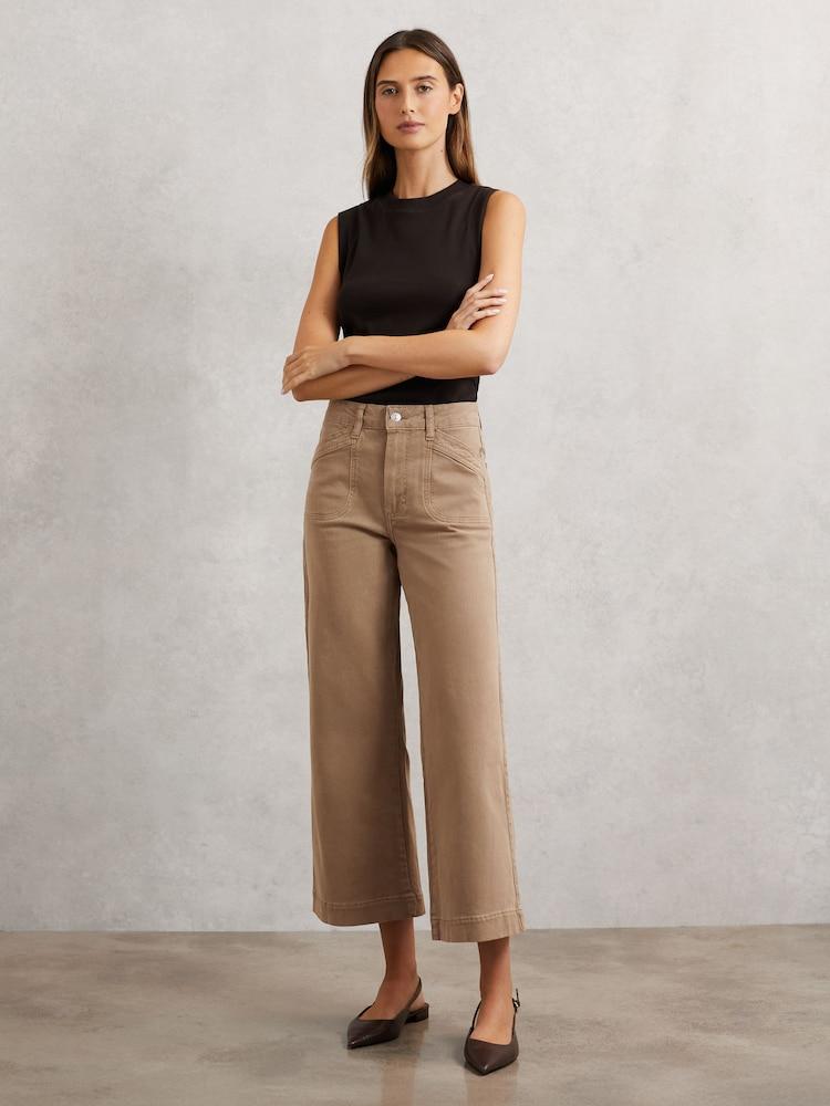 reiss Paige Anessa Curved Jeans in Light Brown