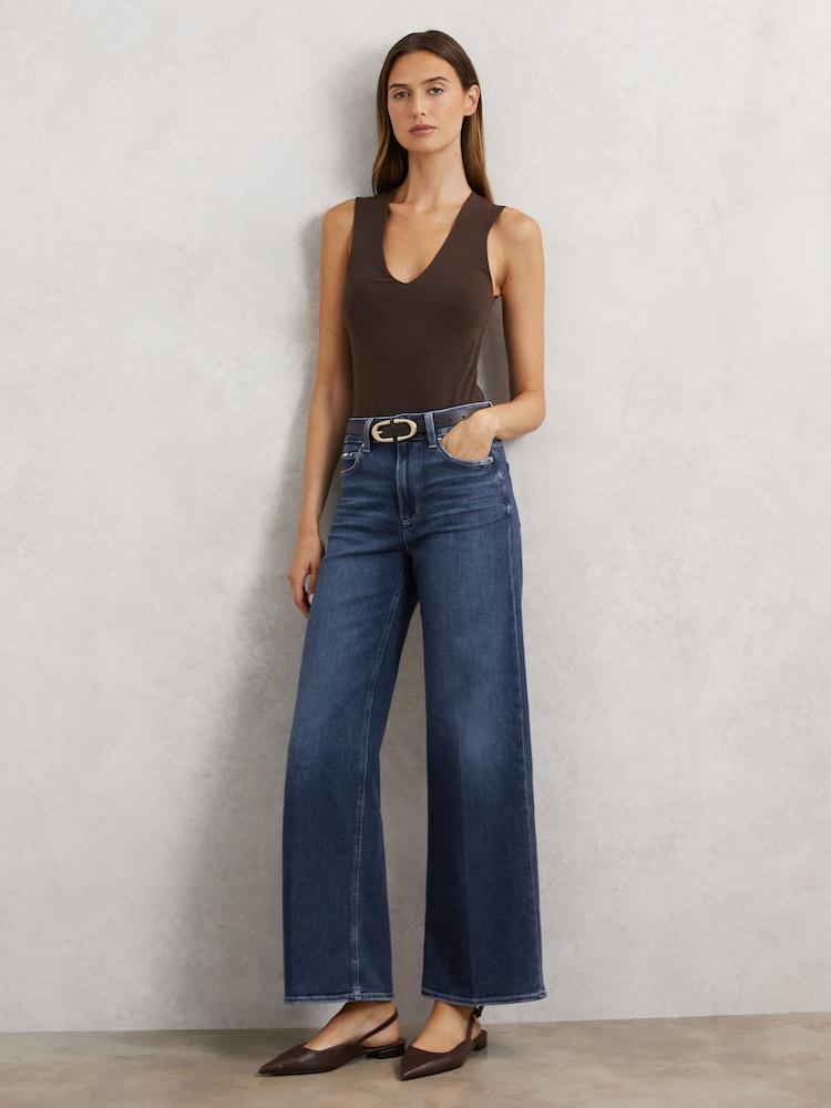 reiss Paige Anessa Jeans in Mid Blue