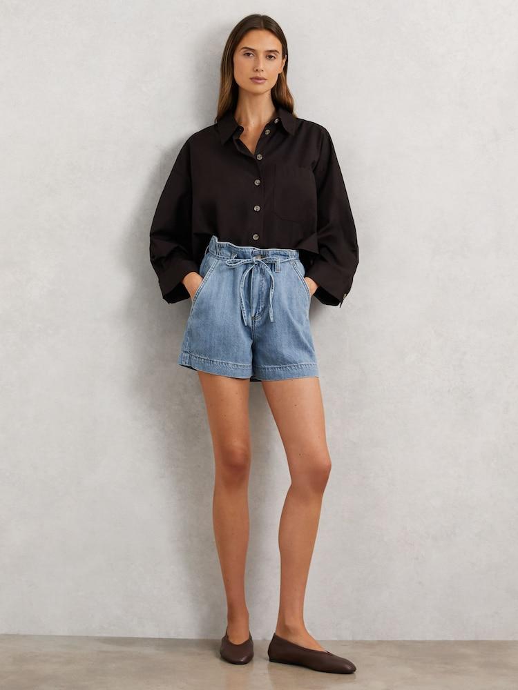 reiss Paige Anessa Shorts in Light Blue