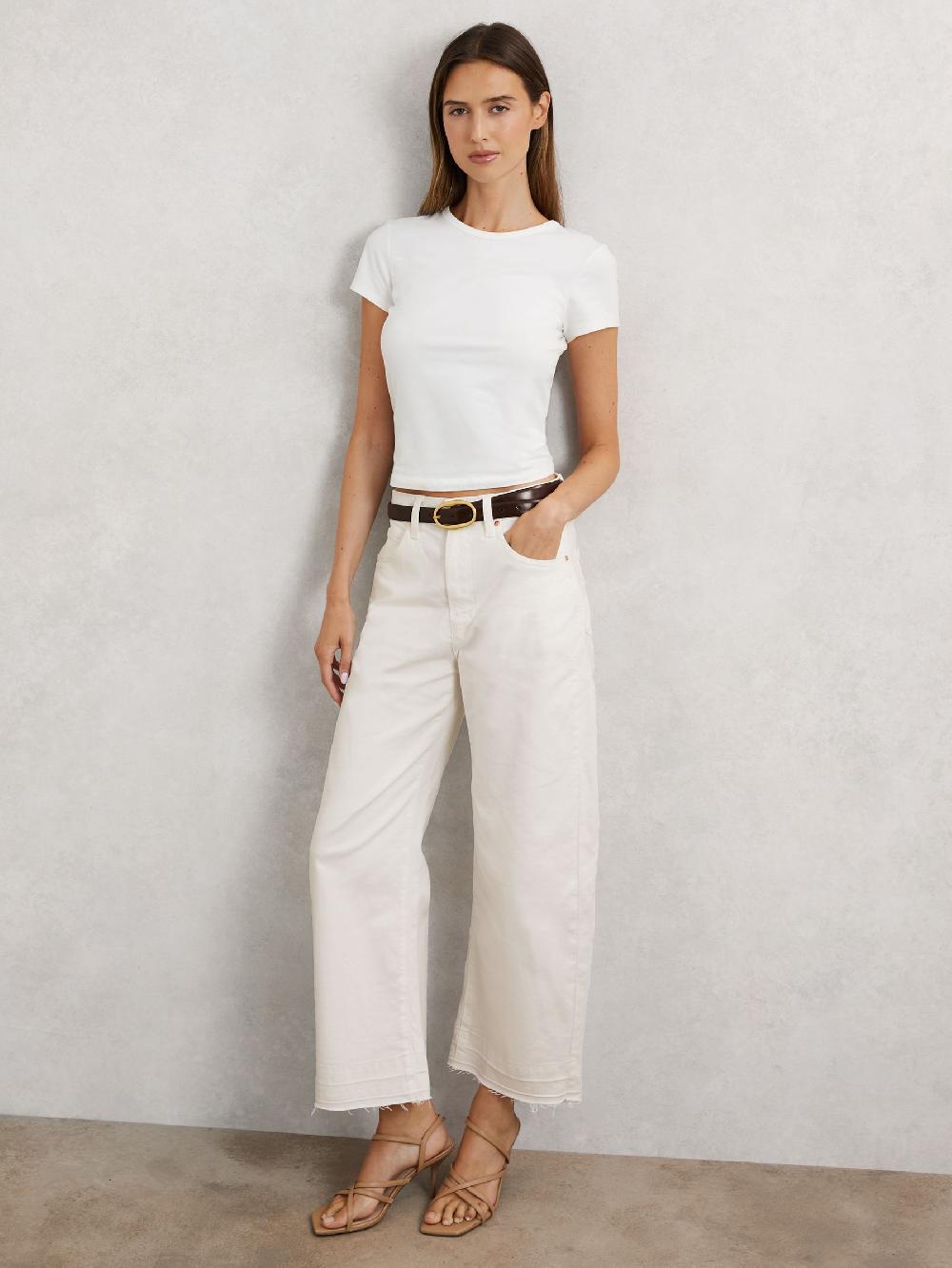 Reiss Paige Arellia Ankle Jeans In Ecru
