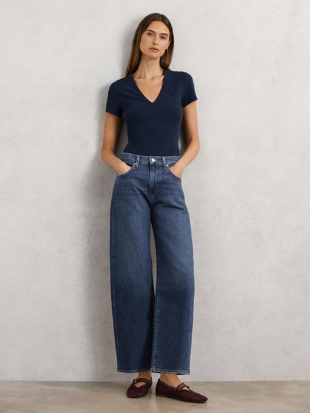 Reiss Paige Arellia Ankle Jeans In Mid Blue