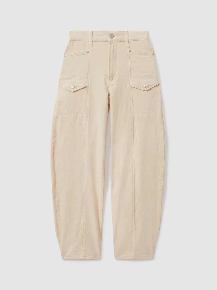 reiss Paige Barrel Leg Jeans in Blonde Sand