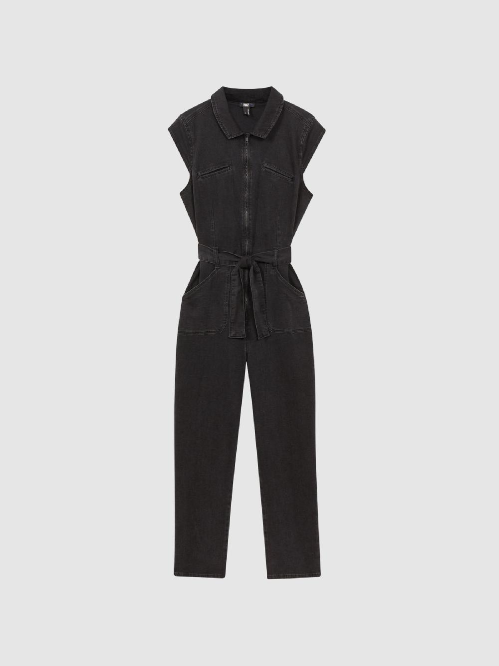Reiss Paige Belted Jumpsuit In Black Dove