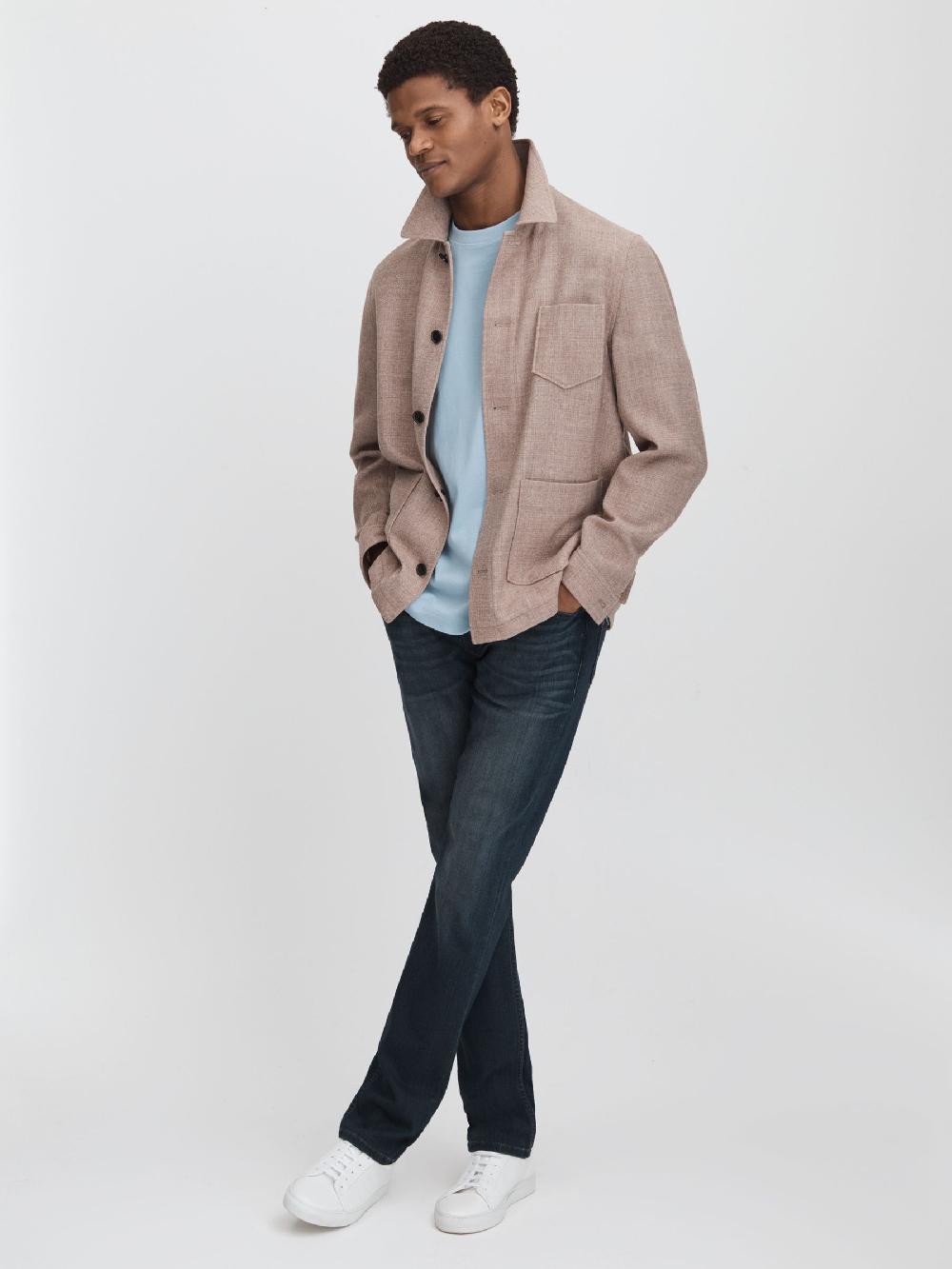 Reiss Paige Blue Straight Leg Jeans In Blue