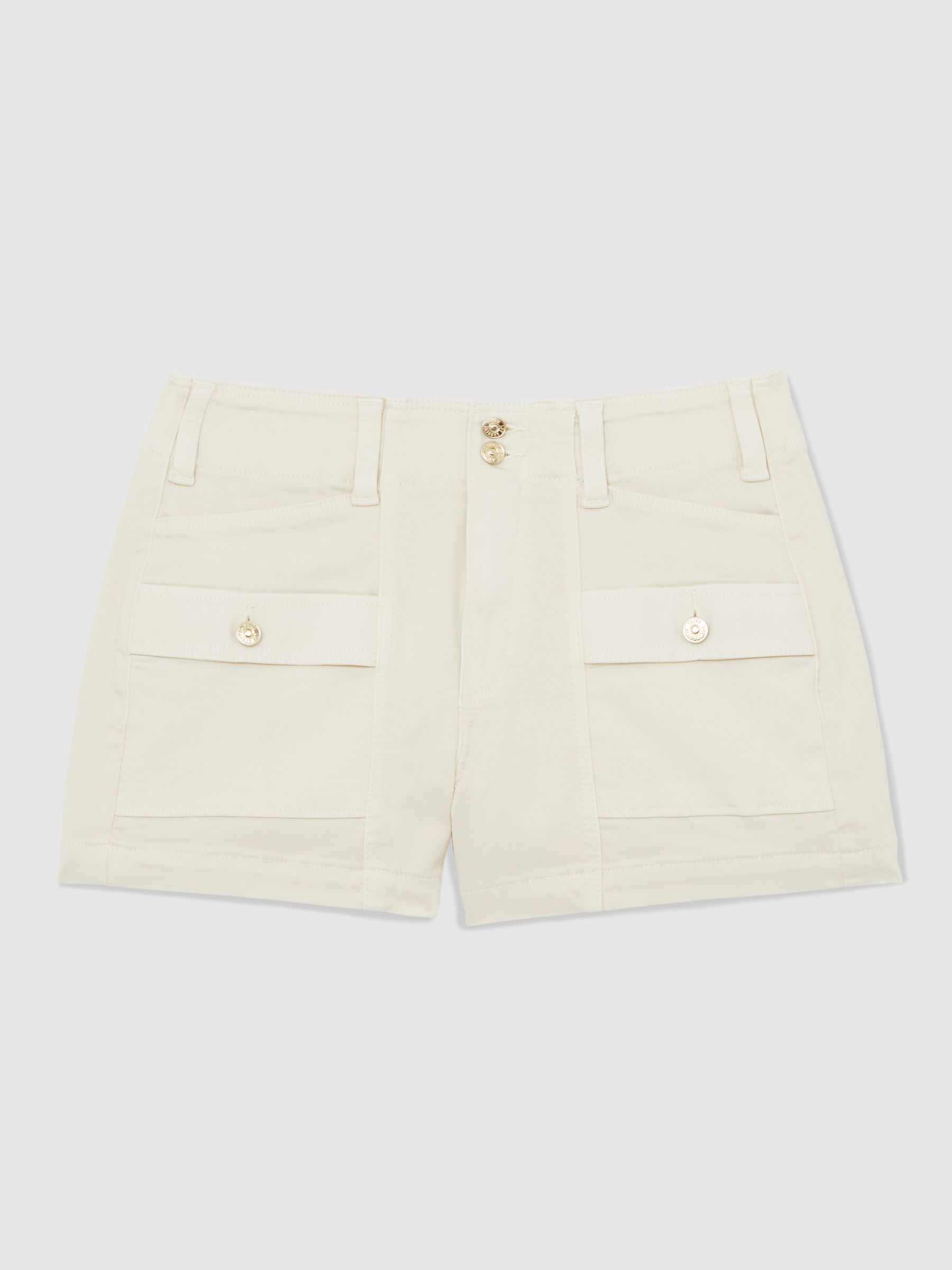 Reiss Paige Cargo Shorts In Cream