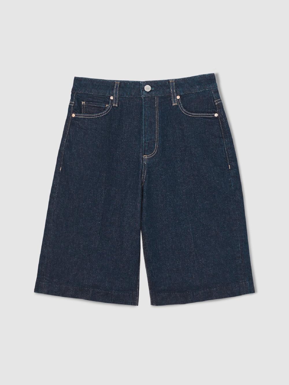 Reiss Paige Denim Bermuda Shorts In Navy