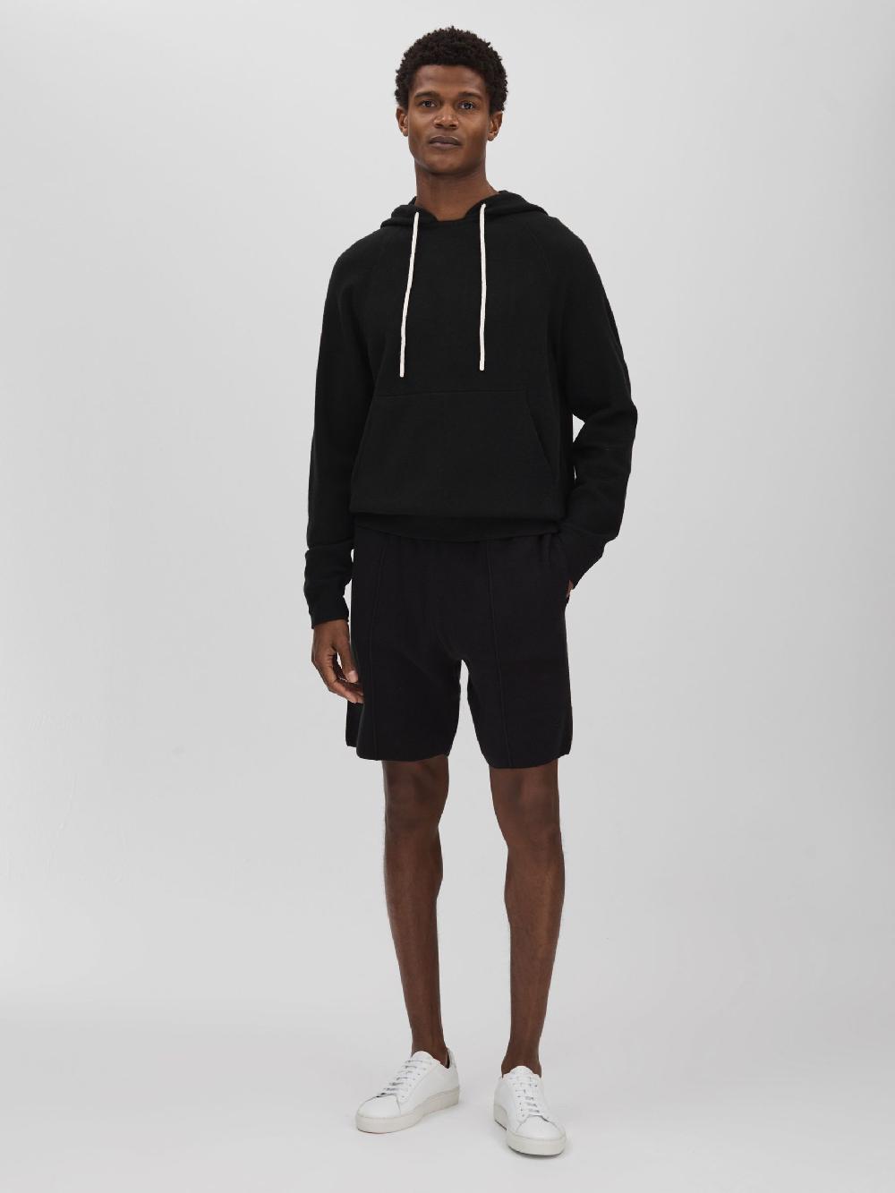 Reiss Paige Drawstring Hoodie In Black