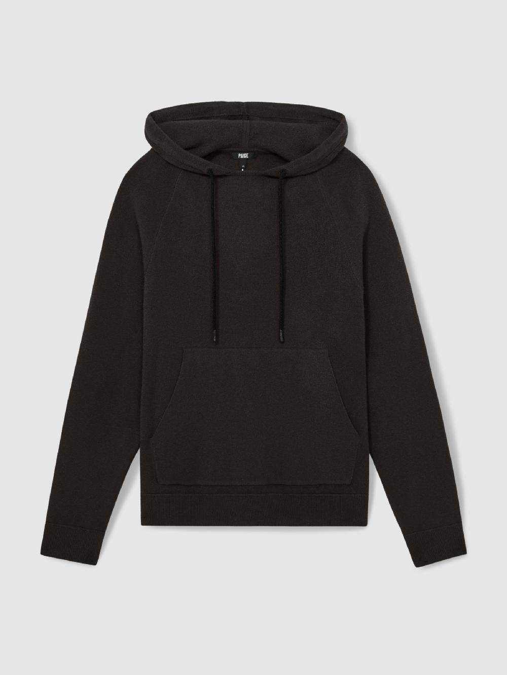 Reiss Paige Drawstring Knitted Hoodie In Dark Grey