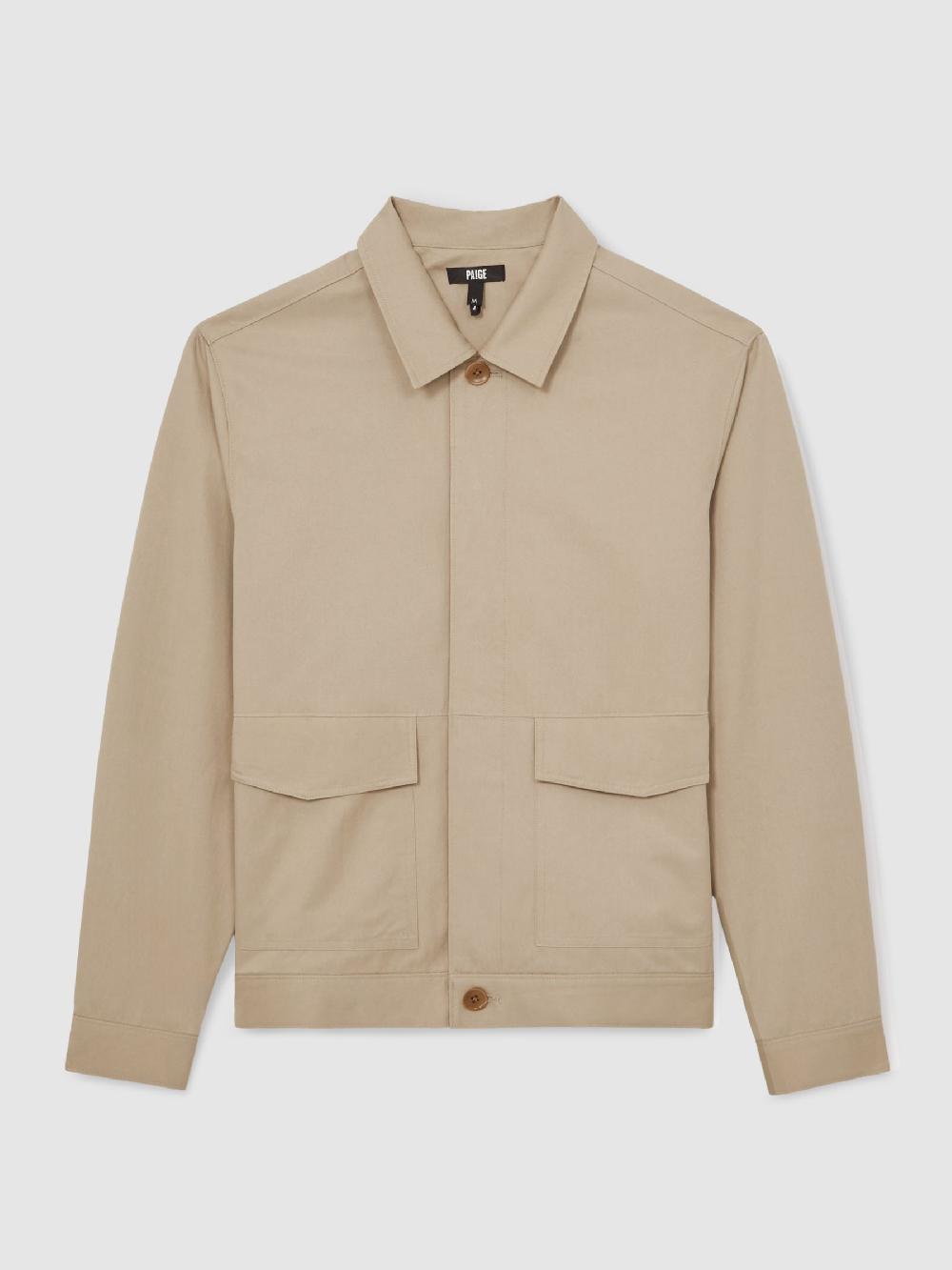 Reiss Paige Flap Pocket Worker Jacket In Beige