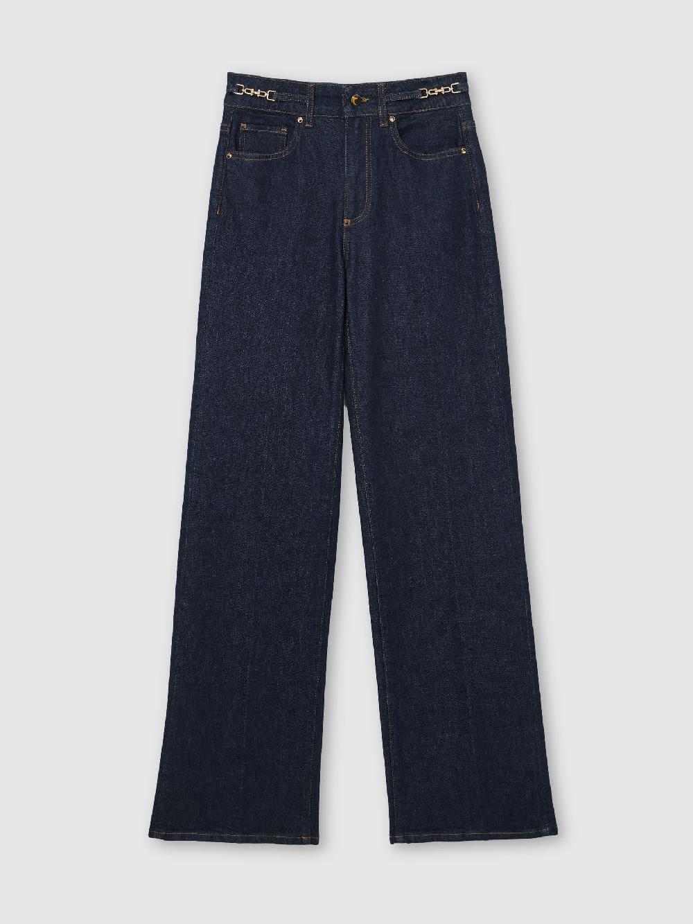 Reiss Paige High-Rise Wide-Leg Jeans In Dark Blue