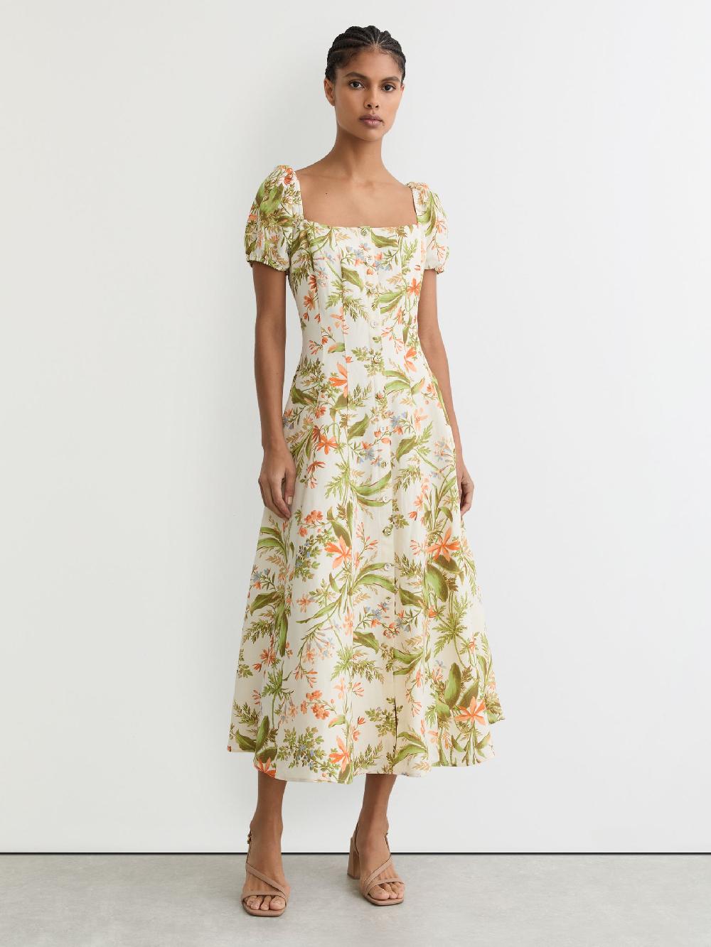 Reiss Paige Lindi Dress In Cream Print