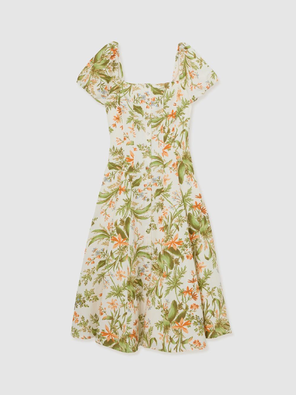 Reiss Paige Lindi Dress In Cream Print