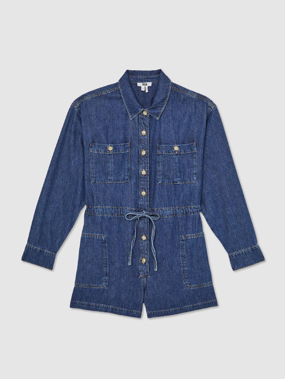 Reiss Paige Madigan Romper Jumpsuit In Mid Blue