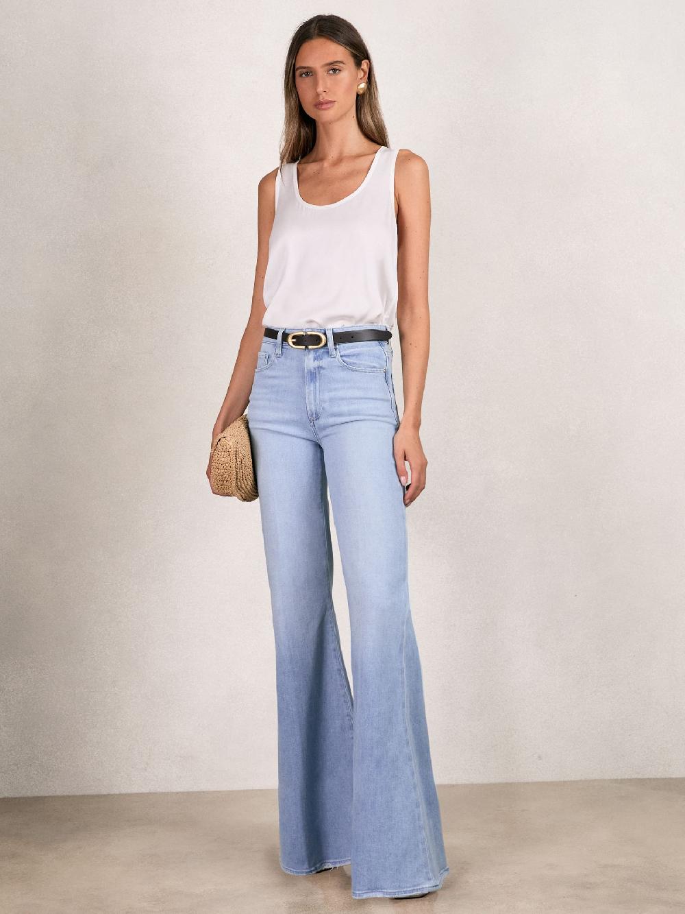 Reiss Paige Mid-Rise Flared Jeans In Light Blue