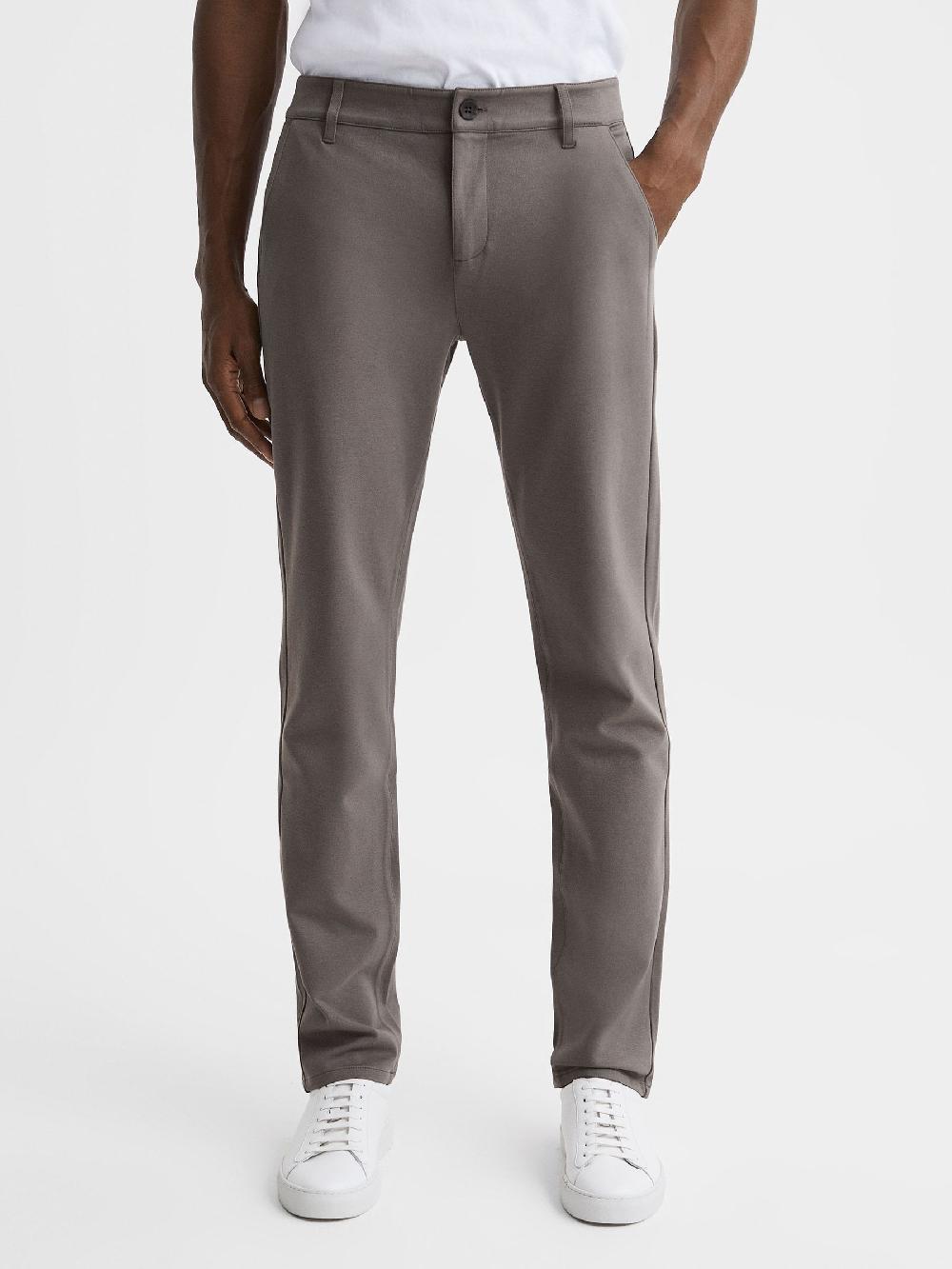 Reiss Paige Mid Rise Trousers In Dark Taupe