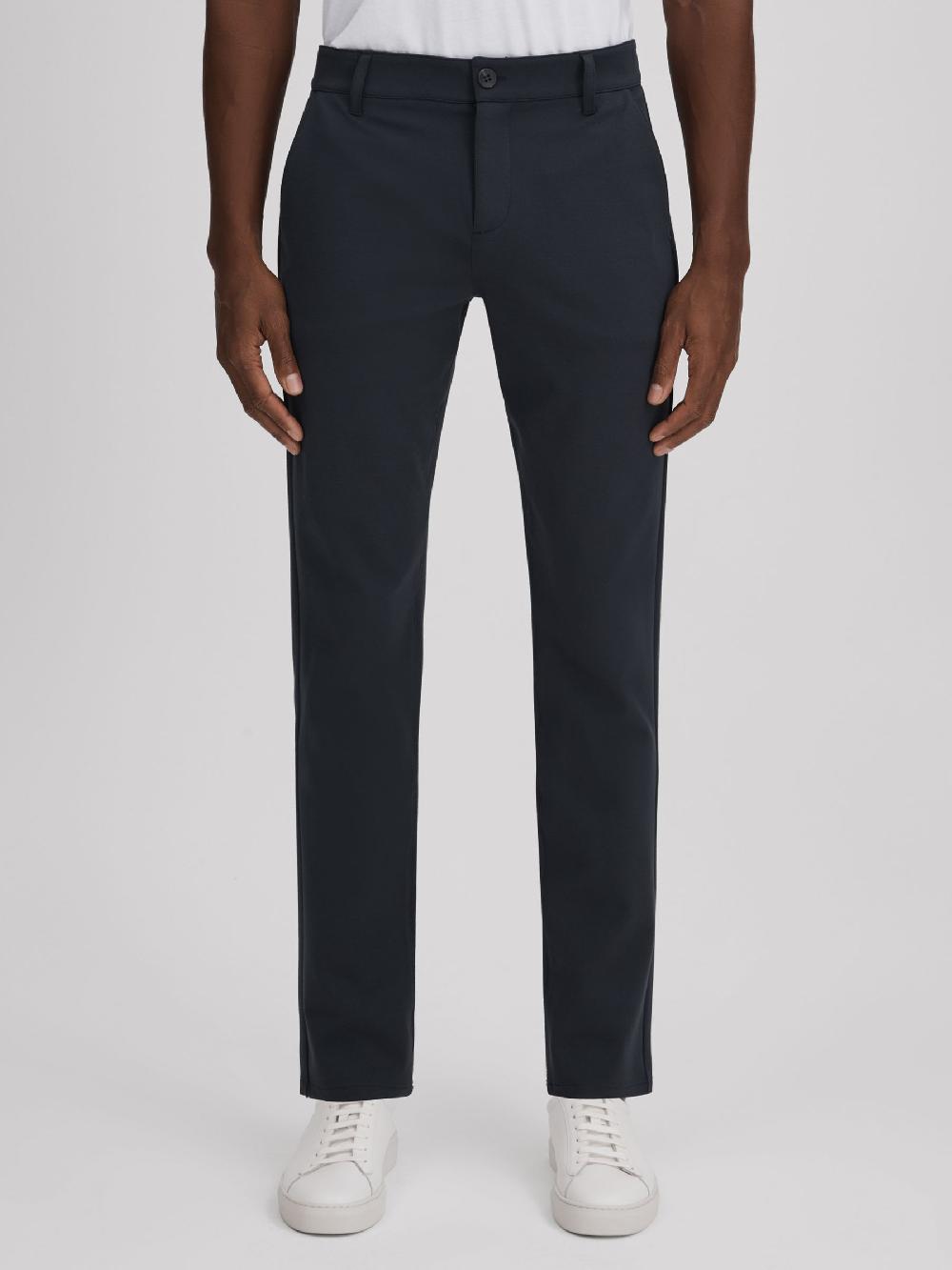 Reiss Paige Mid Rise Trousers In Deep Anchor
