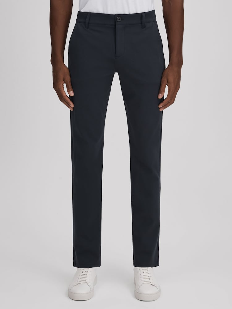 reiss Paige Mid Rise Trousers in Deep Anchor