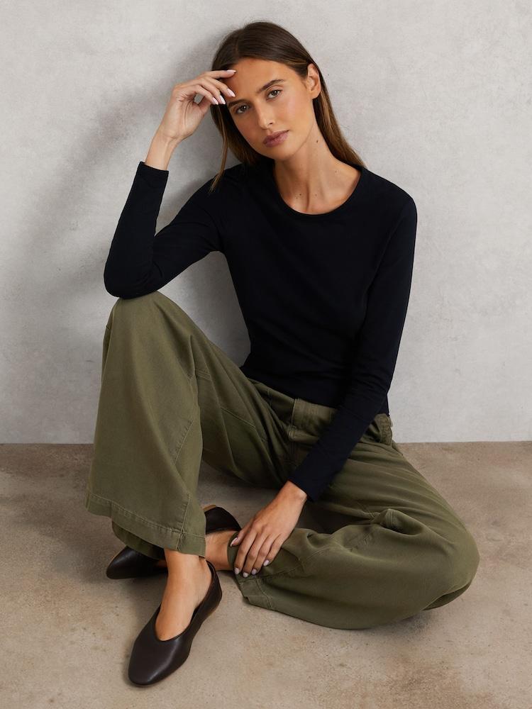 reiss Paige Rumi Pant Jeans in Khaki Green