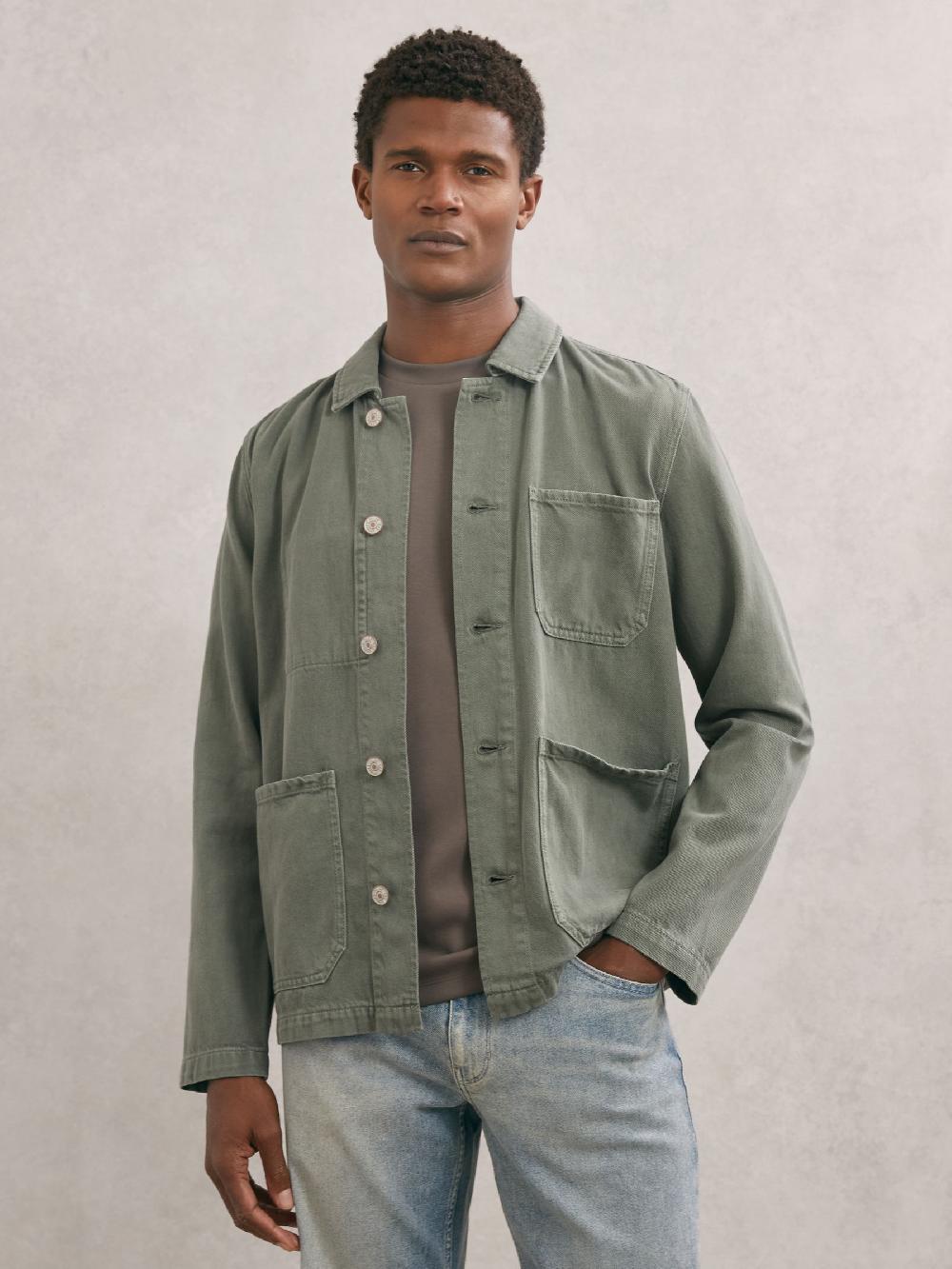 Reiss Paige Sidham Chore Jacket In Light Green