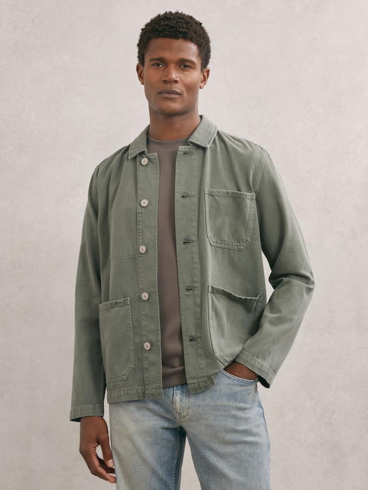 reiss Paige Sidham Chore Jacket in Light Green