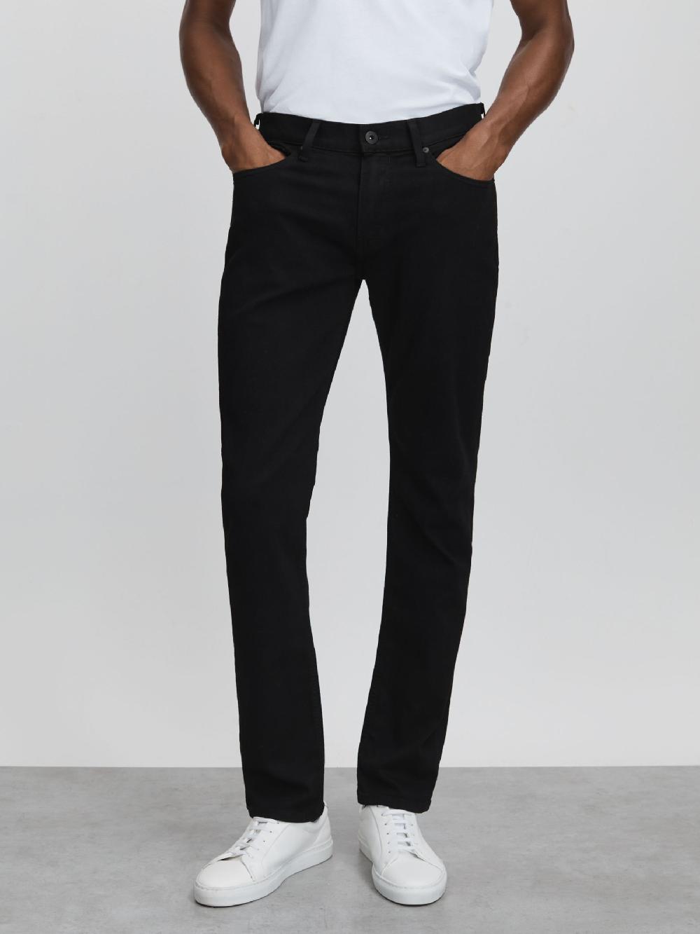 Reiss Paige Slim Fit Stretch Jeans In Black Shadow