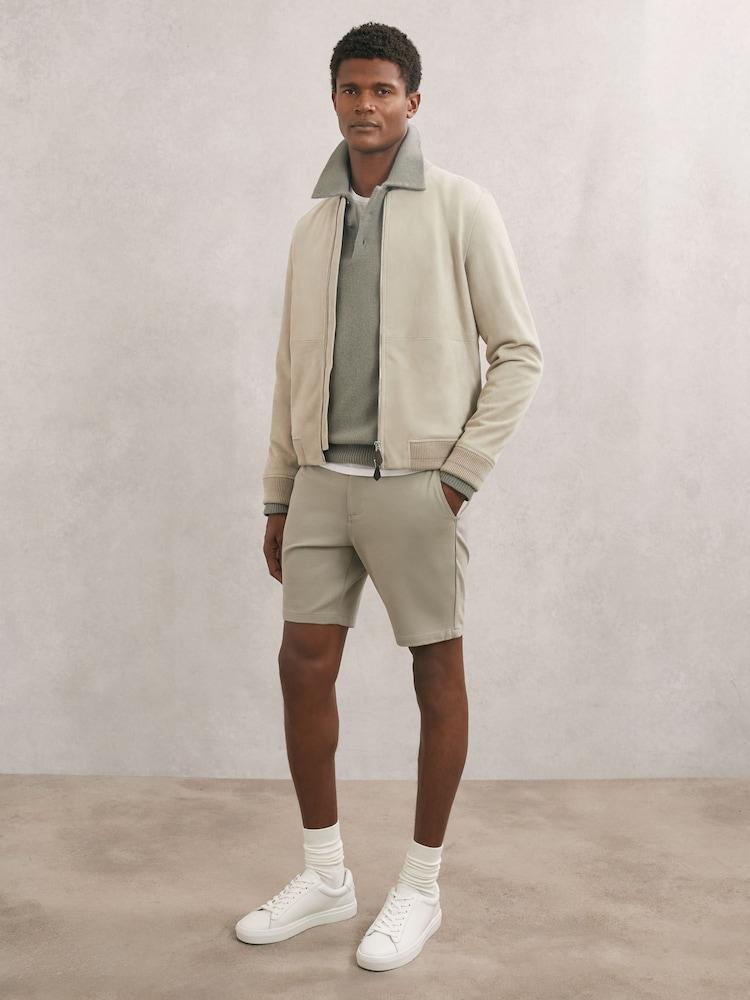 reiss Paige Slim-Fit Stretch Shorts in Light Green
