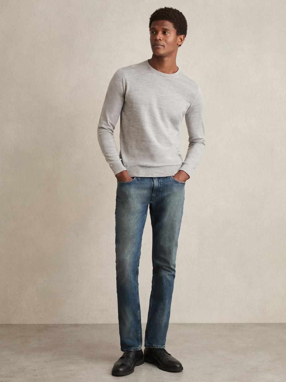 Reiss Paige Slim-Leg Jeans In Mid Blue Wash