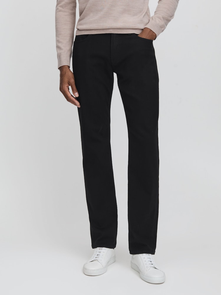 reiss Paige Straight Leg Jeans in Black Shadow
