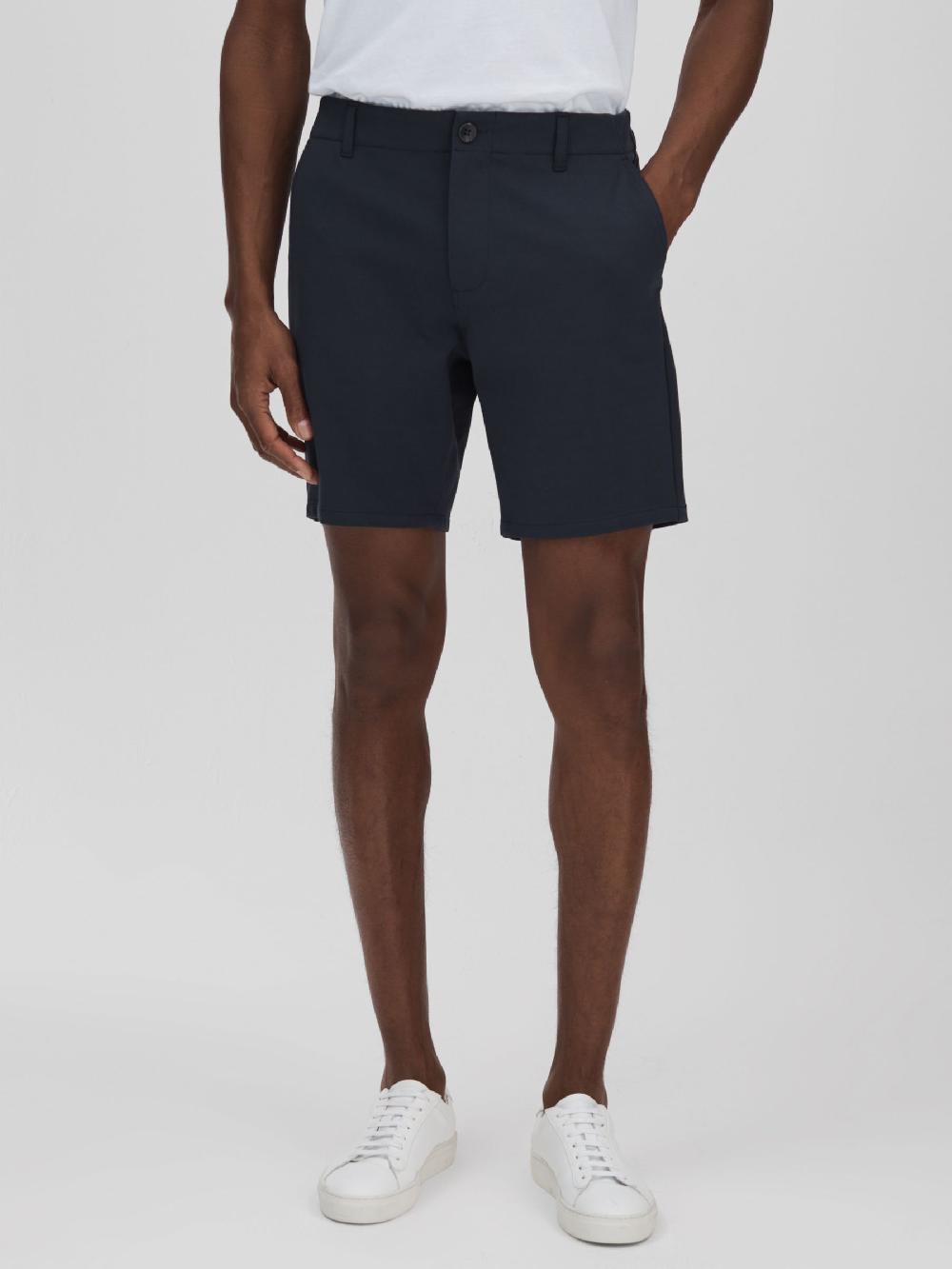 Reiss Paige Tailored Knitted Shorts In Deep Anchor
