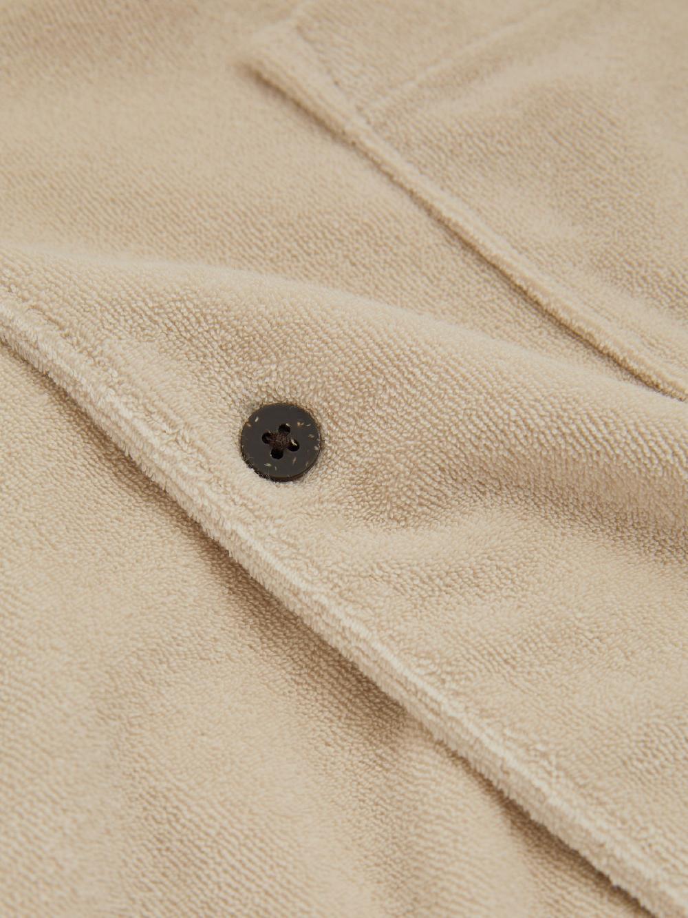 Reiss Paige Terry Cuban Collar Shirt In Natural