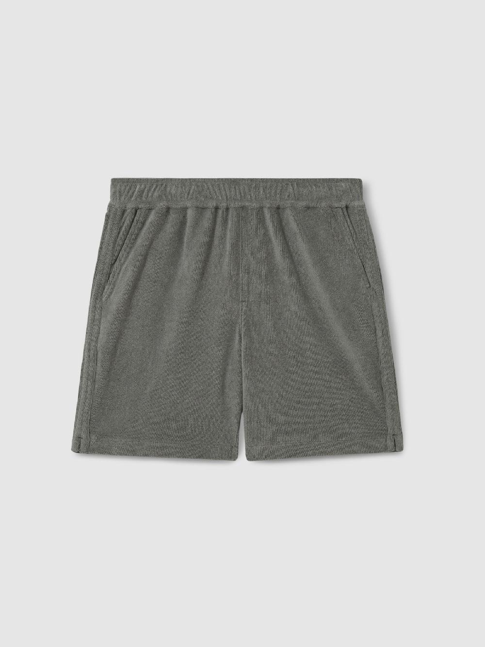 Reiss Paige Terry Drawstring Shorts In Grey