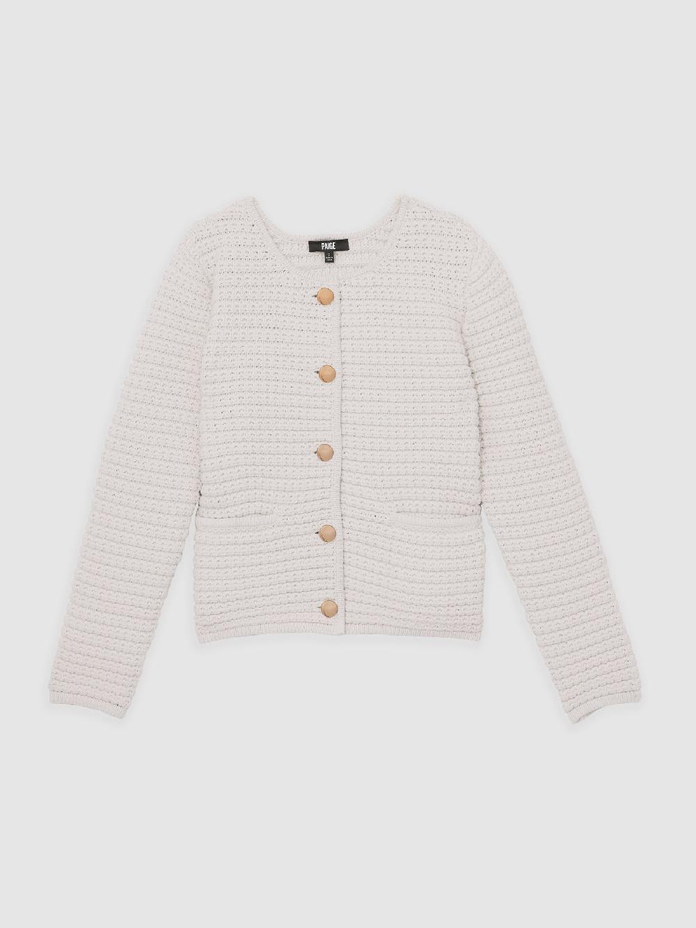 Reiss Paige Textured-Knit Cardigan In Ivory