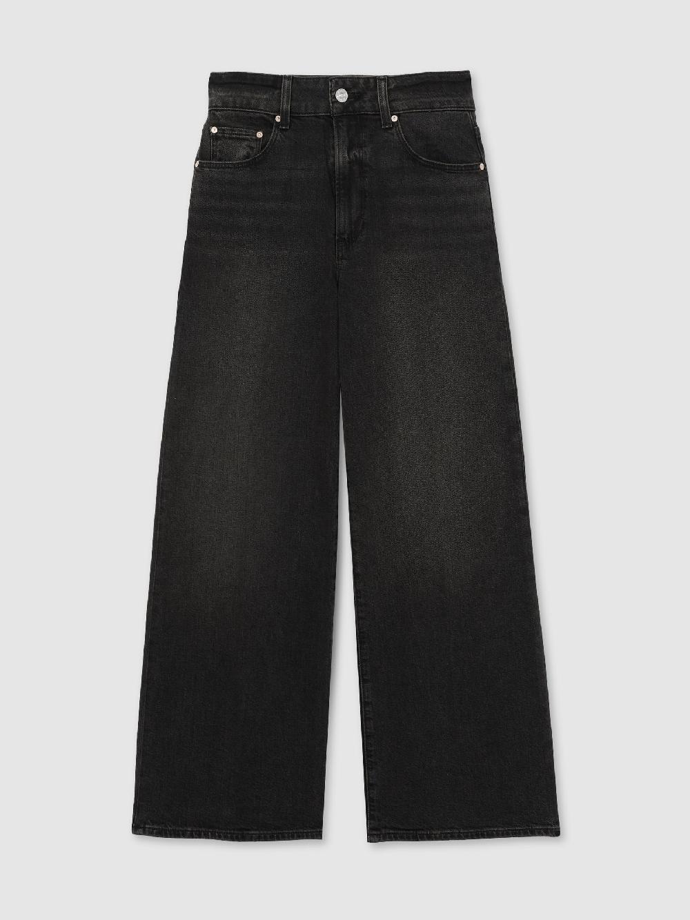 Reiss Paige Wide-Leg Cropped Jeans In Black