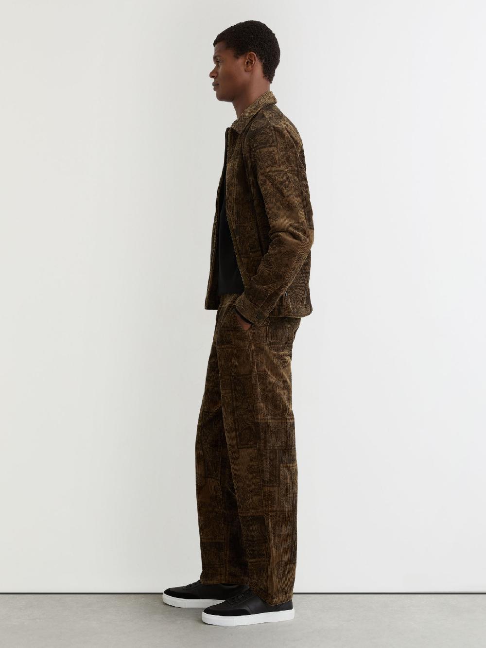 Reiss Paisley Corduroy Trousers In Teak