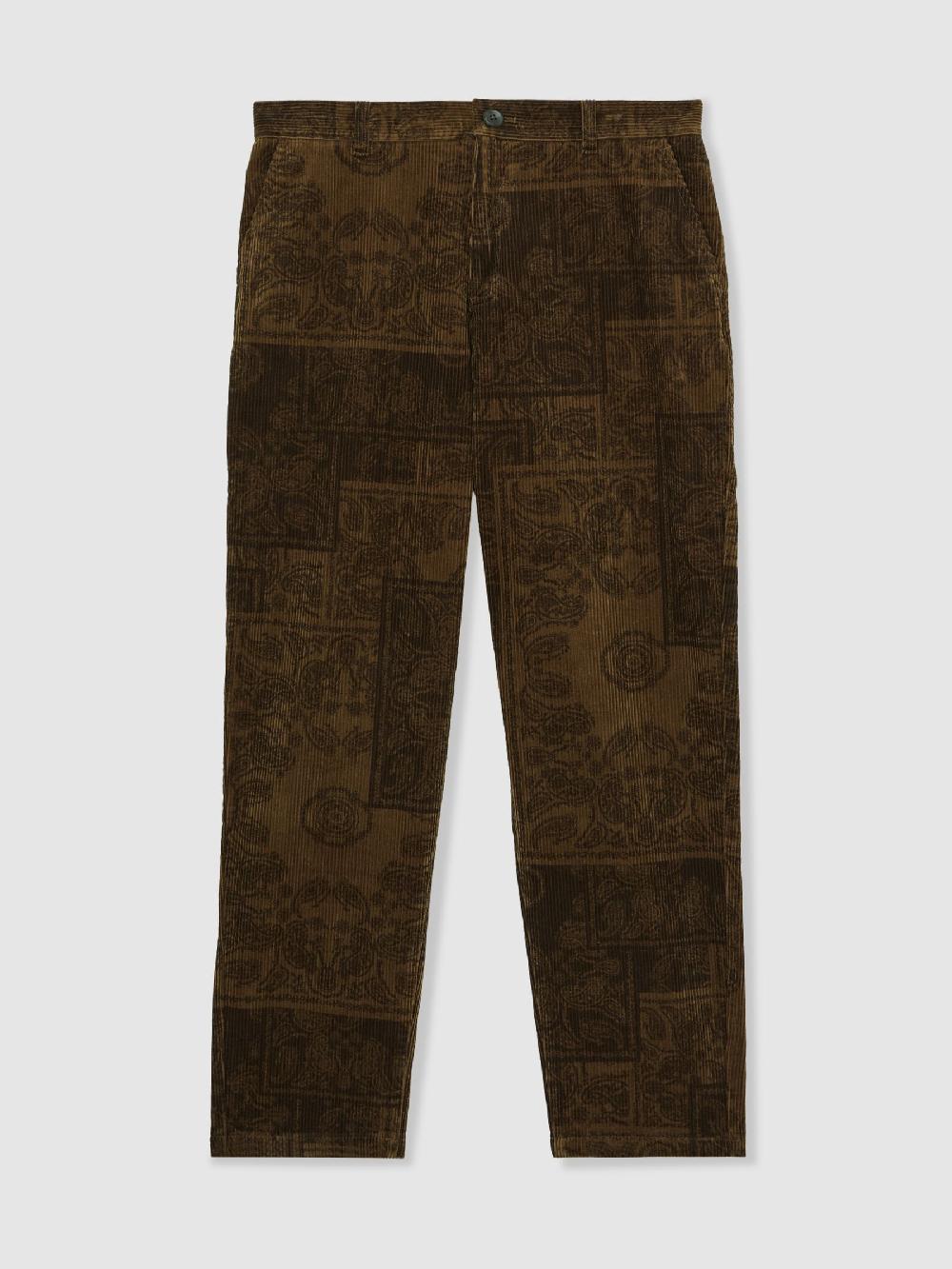 Reiss Paisley Corduroy Trousers In Teak