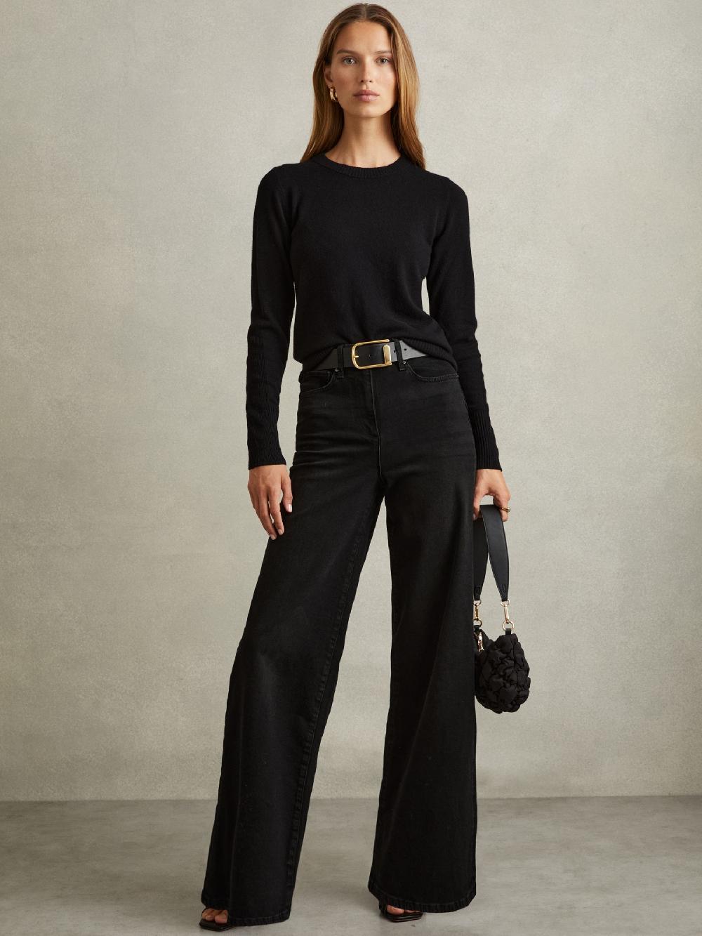 Reiss Palazzo Jeans In Black