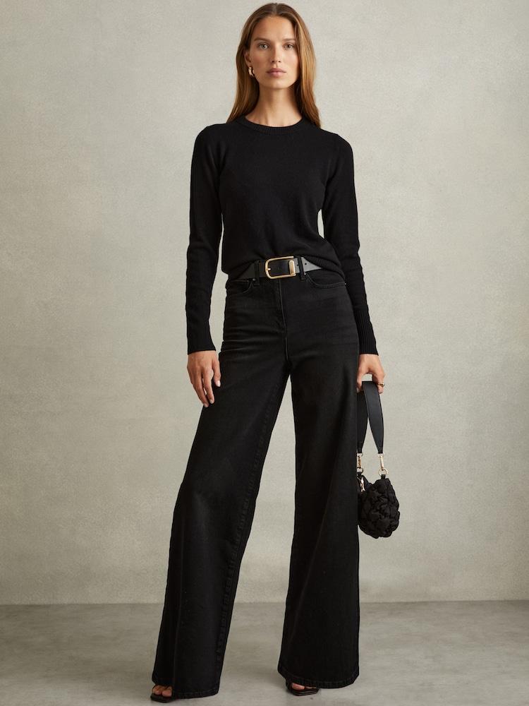 reiss Palazzo Jeans in Black