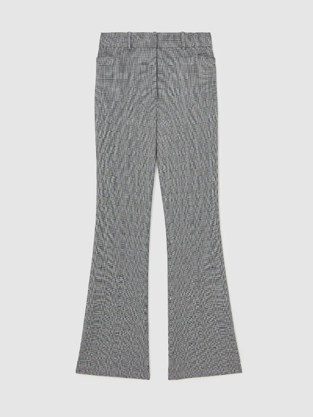 Reiss Petite Check Flared Suit Trousers In Grey