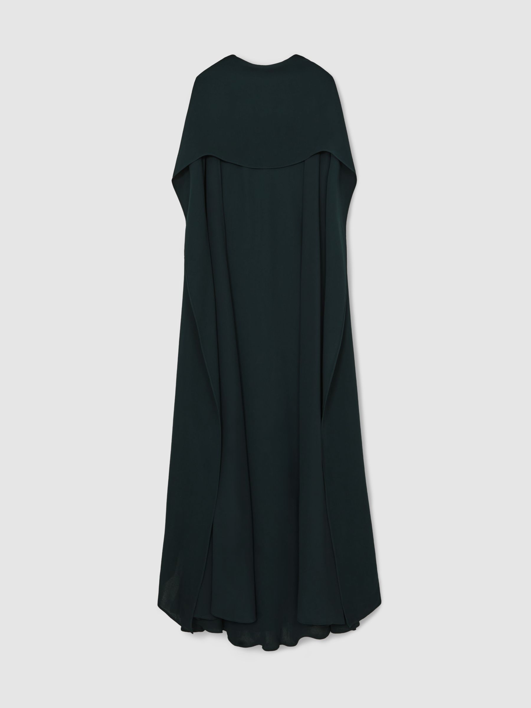 Reiss Petite Crepe Cape Maxi Dress In Teal Green